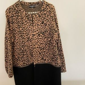 Karl Lagerfeld animal print jacket with adjustable length